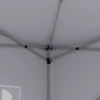 Outsunny Carpa Gazebo con Paredes Desmontables Ventanas Visibles Puerta con Cremallera Incluye Bolsa de Transporte Cuerdas y Piquetas 3x3 m Blanco(m-4)