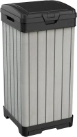 Keter Pattumiera da Esterno Rockford, 125L, Effetto Legno Spazzolato, 41x41x87,4H cm(m-1)