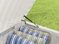 Keter Baule da Giardino Brightwood, 454L, Effetto Legno, Bianco, 145x69,7x60,3H cm(m-4)