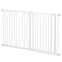 PawHut Lot de 2 barrières de sécurité barrière pour animal domestique longueur réglable escaliers couloirs portes sans perçage(m-1)