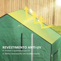 Outsunny Cobertura de Substituição para Estufa 140x73x190 cm com Janela, Porta com Fecho Éclair, Anti-UV, Proteção de Plantas, Verde(m-5)