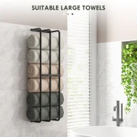 HOMCOM Six Large Towel Metal Holder, with Mounting Accessories(m-5)