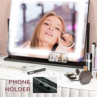 HOMCOM LED Light Tabletop Makeup Mirror, with Adjustable Settings(m-4)