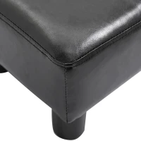 HOMCOM® voetenbank gemaakt van synthetisch leer voetenbank Chesterfield zwart krukje bank(m-8)