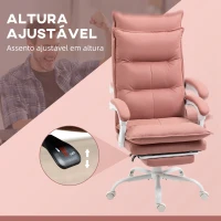 Vinsetto Cadeira de Escritório com 6 Pontos de Massagem e 5 Modos Reclinável com Função de Aquecimento 66x74x114-121,5 cm Rosa(m-6)