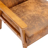 Fauteuil Relax Mid-Century Modern avec Accoudoirs et Pieds en Bois Massif pour Salon et Chambre à Coucher, Café(m-7)