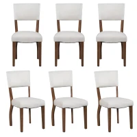 Ensemble de 6 chaises de salle à manger en velours rembourrées avec pieds en bois, design moderne minimaliste pour salon et chambre à coucher - chaises salle à manger pas cher, Blanc(m-2)