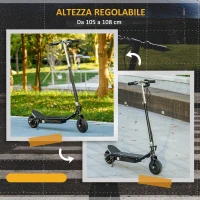 HOMCOM Monopattino Elettrico Bambini 4-14 Anni 150W ad Altezza Regolabile, in Acciaio e PP, 42x94x105-108 cm, Nero(m-7)