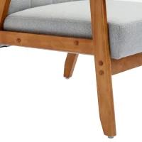 Fauteuil Relax Mid-Century Modern avec Accoudoirs et Pieds en Bois Massif pour Salon et Chambre à Coucher, Gris Clair(m-7)