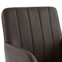 Ensemble de 2 chaises de salle à manger modernes en similicuir avec assise rembourrée et pieds métalliques, 56x50x86 cm, Marron foncé(m-6)