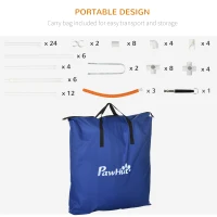 PawHut Six-Piece Dog Agility Equipment Set, with Carry Bag - Multicoloured(m-6)