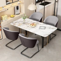 Ensemble de 2 chaises de salle à manger modernes en velours Teddy avec dossier rembourré, Gris(m-4)