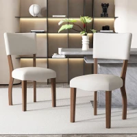 Ensemble de 6 chaises de salle à manger en velours rembourrées avec pieds en bois, design moderne minimaliste pour salon et chambre à coucher - chaises salle à manger pas cher, Blanc(m-4)