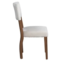 Ensemble de 6 chaises de salle à manger en velours rembourrées avec pieds en bois, design moderne minimaliste pour salon et chambre à coucher - chaises salle à manger pas cher, Blanc(m-9)