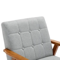 Fauteuil Relax Mid-Century Modern avec Accoudoirs et Pieds en Bois Massif pour Salon et Chambre à Coucher, Gris Clair(m-4)