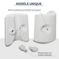 Outsunny Lot de 4 Poids de lestage cylindrique pour tonnelle Barnum Tente dim. Ø 22 / Ø 24 x 25H cm polyéthylène Blanc(m-6)