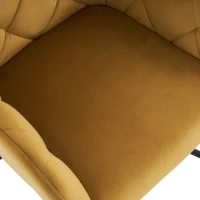 Ensemble de 2 chaises de salle à manger rembourrées en velours avec motif diamant, fauteuil moderne avec pieds en métal, 49x57x82 cm, Jaune(m-6)