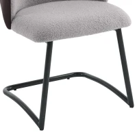 Ensemble de 2 chaises de salle à manger modernes en velours Teddy avec dossier rembourré, Gris(m-6)