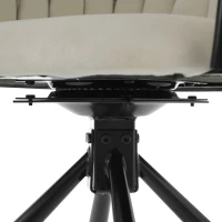 Set de 2 scaune de dining din material cu efect de catifea, tapițate, rotative la 360° cu design ergonomic și structură din metal, Bej(m-7)