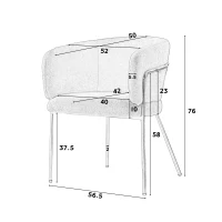 Ensemble de 6 Chaises de Salle à Manger Modernes au Style Élégant, Assise en Fausse Fourrure de Lapin, Structure en Métal, Adaptées pour Salon et Chambre, Beige(m-3)