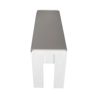 Banc moderne avec coffre et coussin en simili cuir, design élégant pour salon et entrée, Gris+Blanc(m-9)