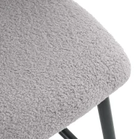 Ensemble de 2 chaises de salle à manger modernes en velours Teddy avec dossier rembourré, Gris(m-8)