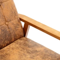 Fauteuil Relax Mid-Century Modern avec Accoudoirs et Pieds en Bois Massif pour Salon et Chambre à Coucher, Café(m-6)