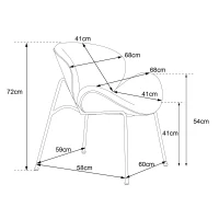 Lot de 4 chaises de salle à manger tapissées en velours, pieds en métal doré, adaptées au salon et à la chambre, capacité de poids de 150 kg, Gris(m-3)