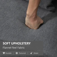 HOMCOM 2 Seater Sofa, Modern Fabric Loveseat Sofa, Small Couch with 2 Pillows, Armrest and Wood Legs for Living Room, Bedroom, Home Office, Grey(m-4)