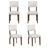 Ensemble de 4 chaises de salle à manger en velours, design moderne et rembourrées, avec pieds en bois, polyvalentes pour salon et chambre à coucher, déstockage chaises salle à manger, Blanc(m-2)
