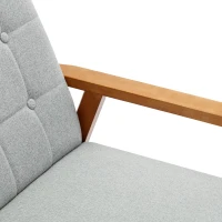 Fauteuil Relax Mid-Century Modern avec Accoudoirs et Pieds en Bois Massif pour Salon et Chambre à Coucher, Gris Clair(m-5)