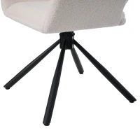 Set de 2 scaune de dining moderne, tapițate în sherpa, cu cotiere și funcție rotativă, Alb(m-5)
