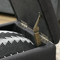 HOMCOM Bancă cu Spațiu de Depozitare Tip Ottoman, Tapițată cu Țesătură Respirabilă, 39x39x39 cm, Gri(m-8)