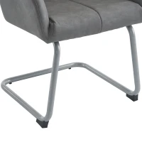 Ensemble de 2 Chaises de Salle à Manger Modernes avec Pieds Courbés en Acier, Assise Ergonomique en Microfibre, Gris(m-9)