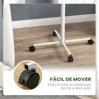 PawHut Comedouro para Pássaros em Pé Ø60x138 cm com 4 Rodas 2 Recipientes de Aço Inoxidável e 2 Poleiros Branco(m-5)