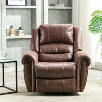 Large Executive Power Lift Recliner Chair with Heating Massage Points, Heavy Duty Electric Faux Leather Recliner with USB Port and Side Pockets, 104x106x102 cm, Brown(m-8)
