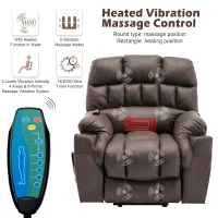 Ergonomic Leather Recliner Chair with Heating, Power Lift Mechanism, Electric Heavy Duty Massage Chair for Elderly, 93x93x102 cm, Brown(m-5)