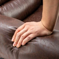 Large Executive Power Lift Recliner Chair with Heating Massage Points, Heavy Duty Electric Faux Leather Recliner with USB Port and Side Pockets, 104x106x102 cm, Brown(m-10)