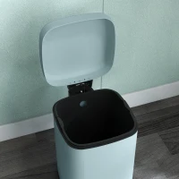 HOMCOM 12L Modern Boxy Metal Home Kitchen Bin - Light Green(m-9)
