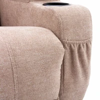 Remote Control Power Lift Massage Chair with Heating Points, Cup Holders, Side Pockets, Electric Lounger Chair for Elderly, 81x73x105 cm, Light Brown(m-11)