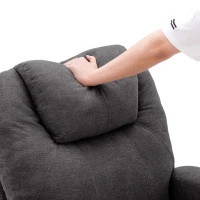 Power Lift Electric Recliner Chair with Massage, Heating, Cup Holders and Side Pockets, Recliner Armchair for Elderly, 81x73x105 cm, Grey(m-10)