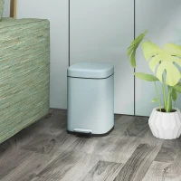 HOMCOM 12L Modern Boxy Metal Home Kitchen Bin - Light Green(m-10)