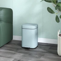 HOMCOM 12L Modern Boxy Metal Home Kitchen Bin - Light Green(m-2)