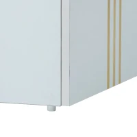 Modern Rectangular Coffee Table with PVC Pattern Top and 2 Wooden Drawers, Living Room Table, 100x50x40 cm, White(m-10)