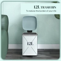 HOMCOM 12L Modern Boxy Metal Home Kitchen Bin - Light Green(m-4)