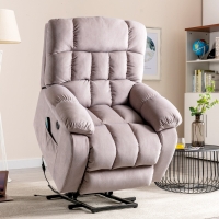 Power Lift Recliner Armchair with Heating, USB Ports, Side Pockets, Electric Massage Chair with High-density Sponge, 91x81x104 cm, Beige