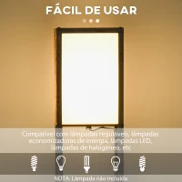 HOMCOM Candeeiro de Pé de Madeira com 3 Prateleiras para Lâmpada E27 Potência Máx. 40W 26x26x160 cm Marrom Rústico(m-6)