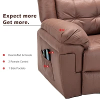 Power Lift Recliner, Executive Reclining Chair with Heating Massage Points for Elderly, Soft Upholstery and Sturdy Frame, 99x83x106 cm, Brown(m-8)