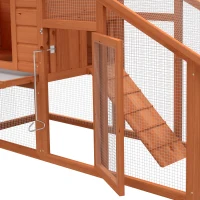 PawHut Gallinero Corral de Madera para Exteriores Jaula para Gallinas Pollos con Bandeja Extraíble Caja de Huevo Resistente al Agua 190x66x116 cm(m-8)