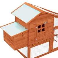 PawHut Gallinero Corral de Madera para Exteriores Jaula para Gallinas Pollos con Bandeja Extraíble Caja de Huevo Resistente al Agua 190x66x116 cm(m-9)